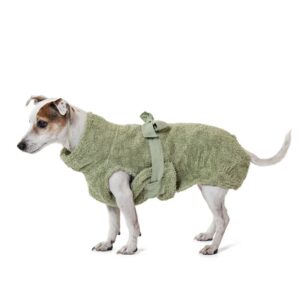 Lill's Hundebademantel aus Bio-Baumwolle "Green Leaf"