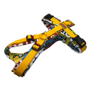 Y-Geschirr BT EasyWalk® gelb / Comic bunt